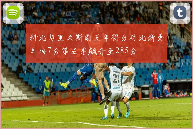 科比与里夫斯前五年得分对比新秀年均7分第五季飙升至285分
